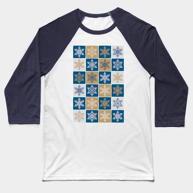 Christmas pattern with snowflakes 2 Baseball T-Shirt by lents